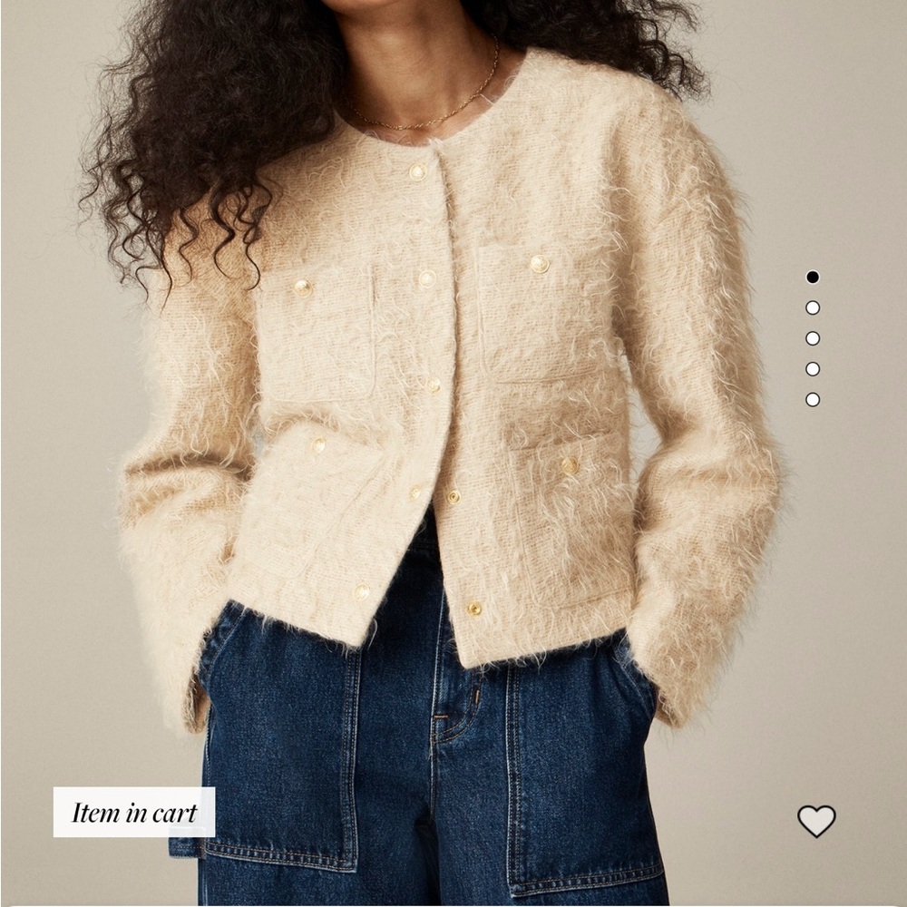J Crew Collection Lady Jacket in Brushed Wool Blend in Oat Latte color - Picture 6 of 8